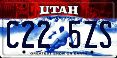 UT license plate C225ZS