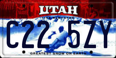 UT license plate C225ZY