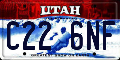 UT license plate C226NF
