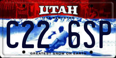 UT license plate C226SP