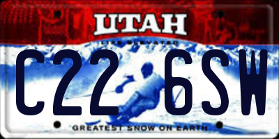 UT license plate C226SW