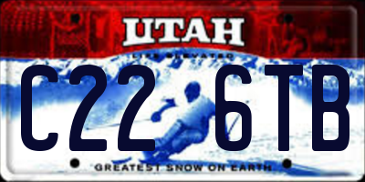 UT license plate C226TB