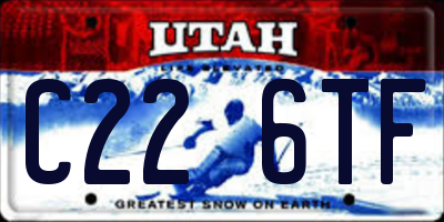 UT license plate C226TF