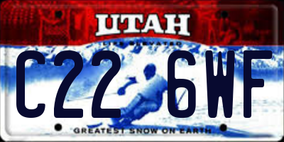 UT license plate C226WF