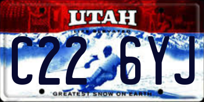 UT license plate C226YJ