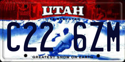UT license plate C226ZM