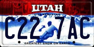 UT license plate C227AC