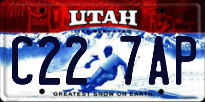 UT license plate C227AP