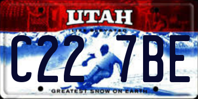 UT license plate C227BE