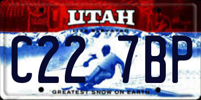 UT license plate C227BP