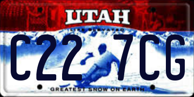 UT license plate C227CG