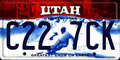 UT license plate C227CK