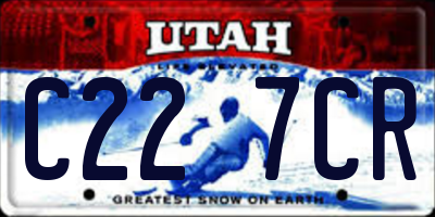 UT license plate C227CR