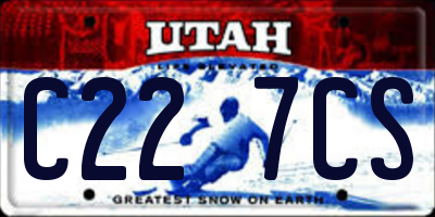 UT license plate C227CS