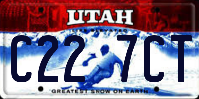 UT license plate C227CT