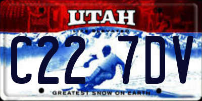 UT license plate C227DV