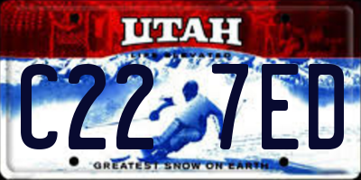 UT license plate C227ED
