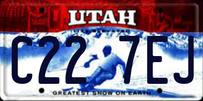 UT license plate C227EJ