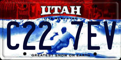 UT license plate C227EV