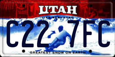 UT license plate C227FC