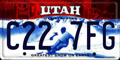 UT license plate C227FG