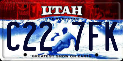 UT license plate C227FK