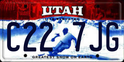 UT license plate C227JG