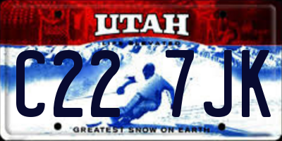 UT license plate C227JK
