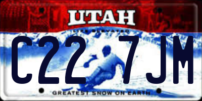 UT license plate C227JM
