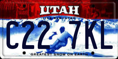 UT license plate C227KL