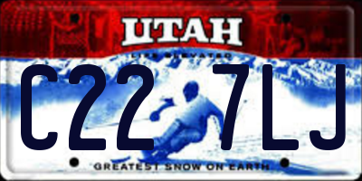 UT license plate C227LJ