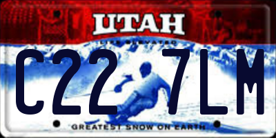 UT license plate C227LM