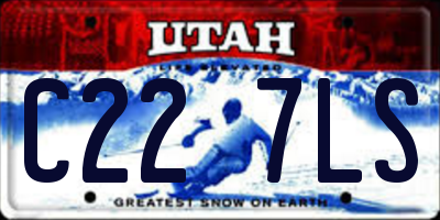 UT license plate C227LS