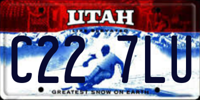 UT license plate C227LU