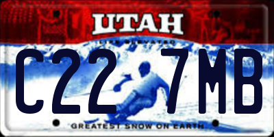 UT license plate C227MB