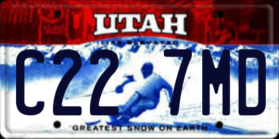 UT license plate C227MD