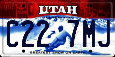 UT license plate C227MJ