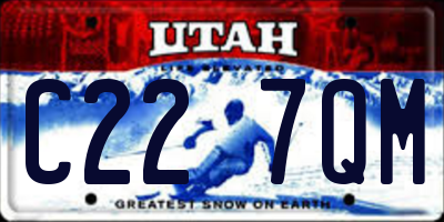 UT license plate C227QM