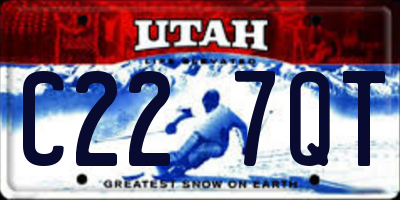 UT license plate C227QT