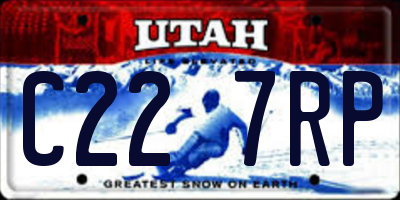 UT license plate C227RP