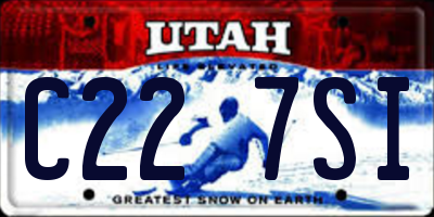 UT license plate C227SI