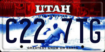 UT license plate C227TG
