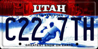 UT license plate C227TH