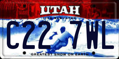 UT license plate C227WL
