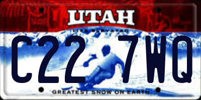 UT license plate C227WQ