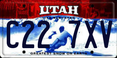 UT license plate C227XV