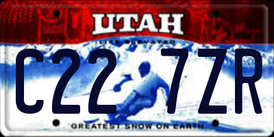 UT license plate C227ZR