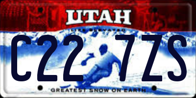 UT license plate C227ZS
