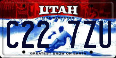 UT license plate C227ZU