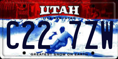 UT license plate C227ZW
